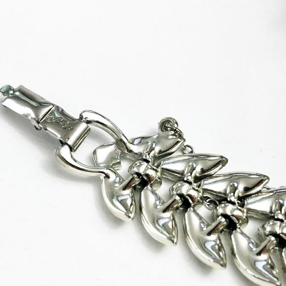 Coro Vintage Mid-Century Silver Leaf Bracelet - Picture 6 of 7